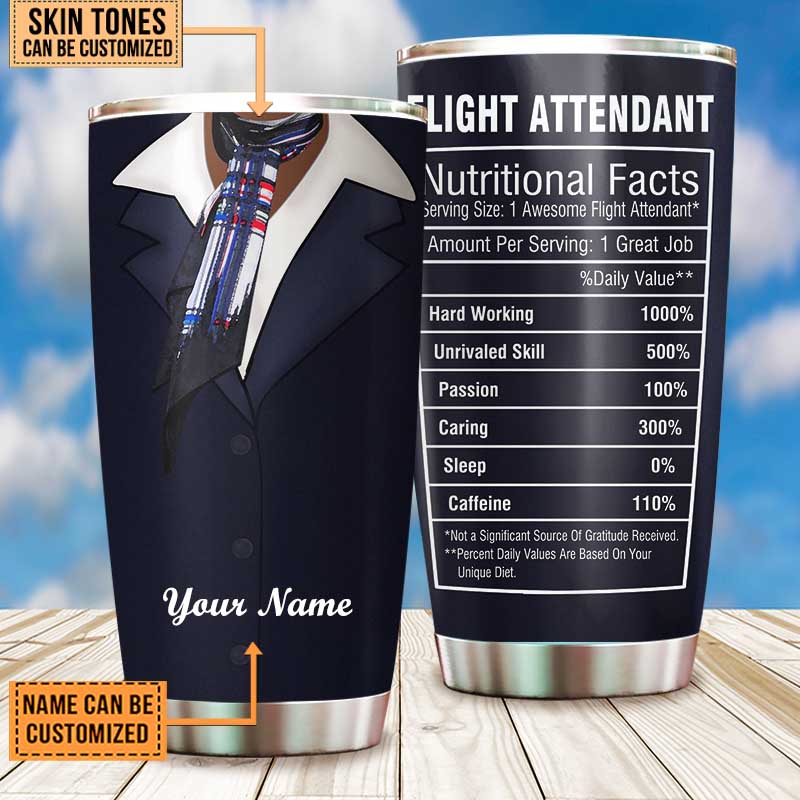 Personalized Flight Attendant Nutritional Facts Tumbler