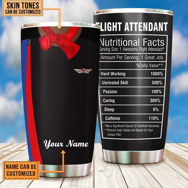 Personalized Flight Attendant Nutritional Facts Tumbler
