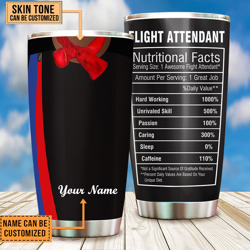 Personalized Flight Attendant Nutritional Facts Tumbler
