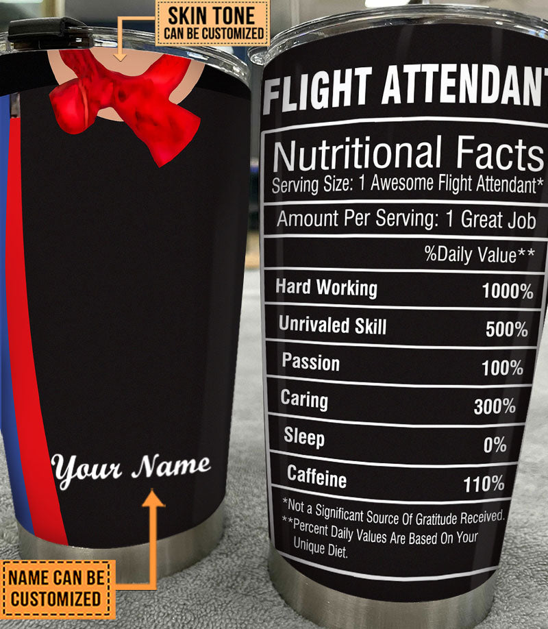 Personalized Flight Attendant Nutritional Facts Tumbler