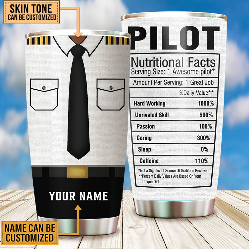 Personalized Pilot Nutritional Facts Tumbler