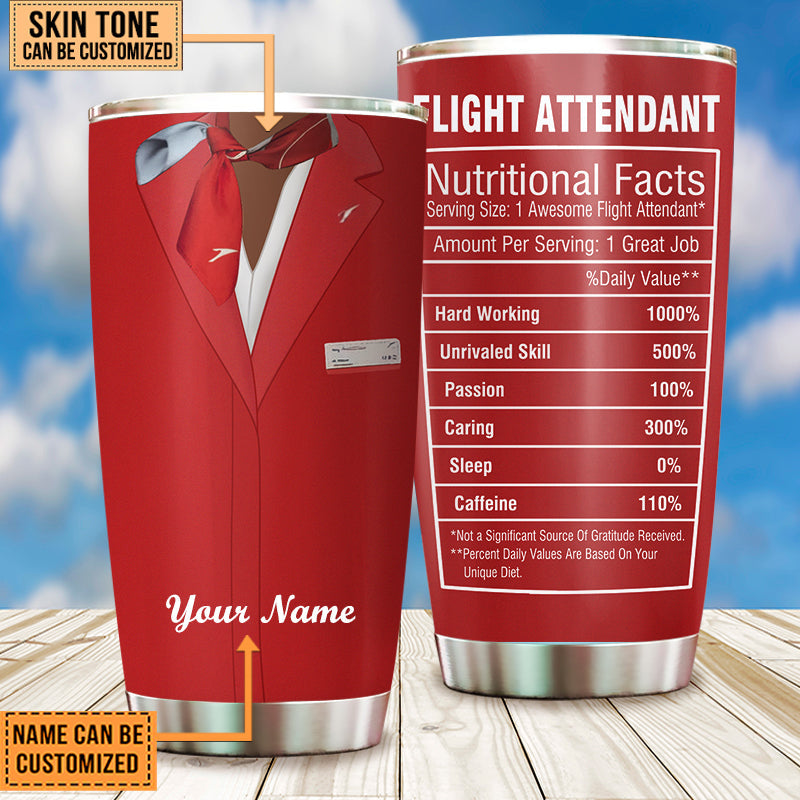 Personalized Flight Attendant Nutritional Facts Tumbler