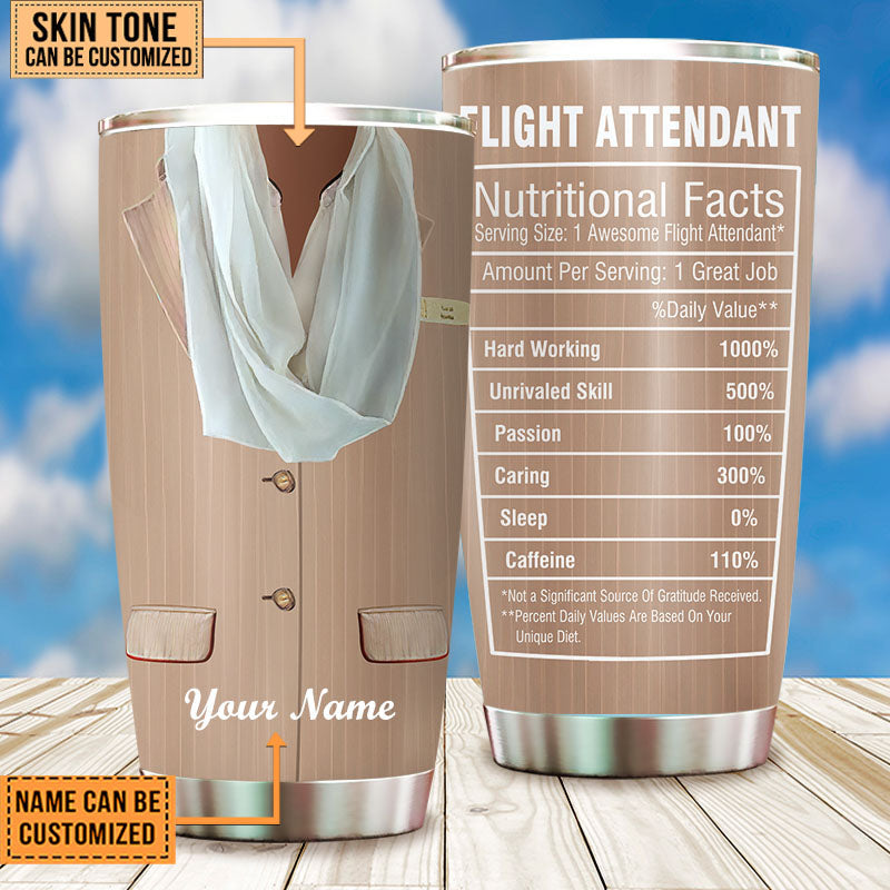 Personalized Flight Attendant Nutritional Facts Tumbler