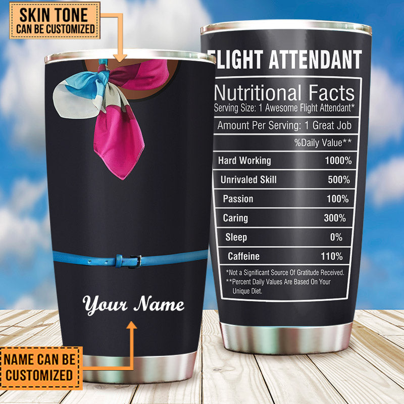 Personalized Flight Attendant Nutritional Facts Tumbler