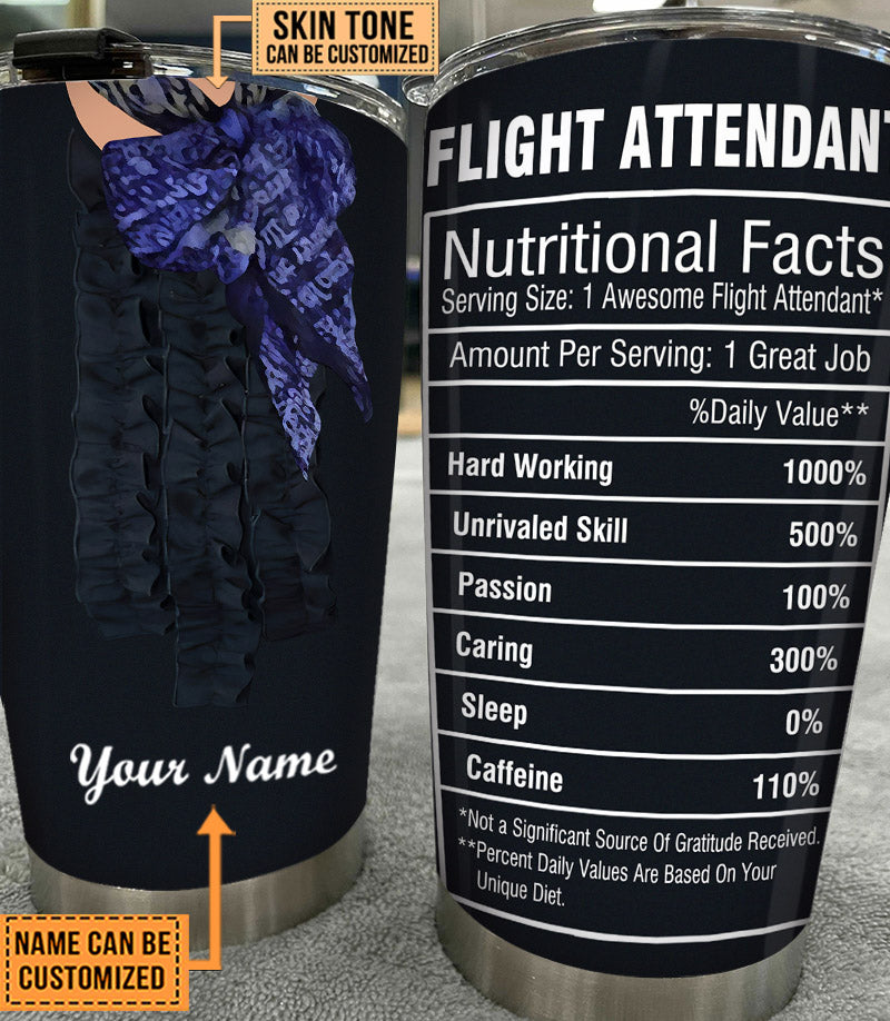 Personalized Flight Attendant Nutritional Facts Tumbler