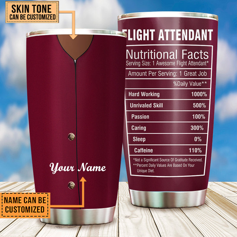 Personalized Flight Attendant Nutritional Facts Tumbler