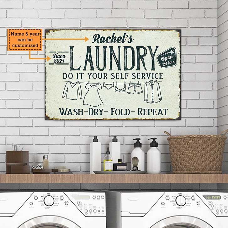 Personalized Laundry Metal Sign