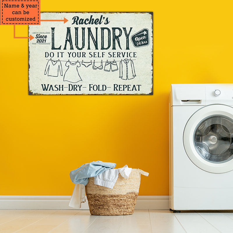 Personalized Laundry Metal Sign