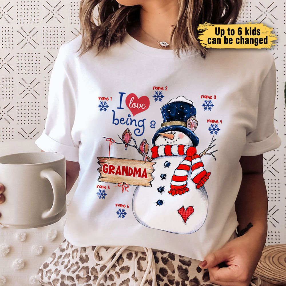 I Love Being Grandma - Personalized Christmas Shirt