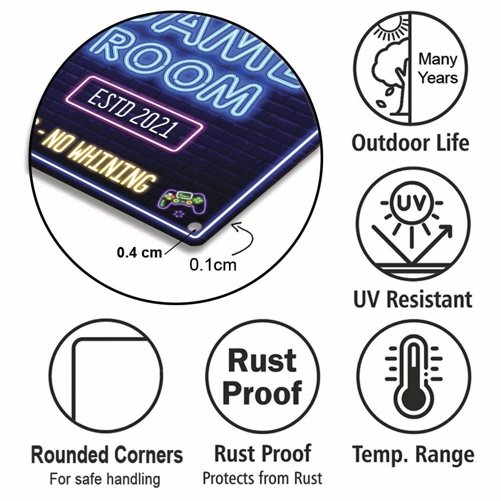 Personalized Game Room Metal Sign