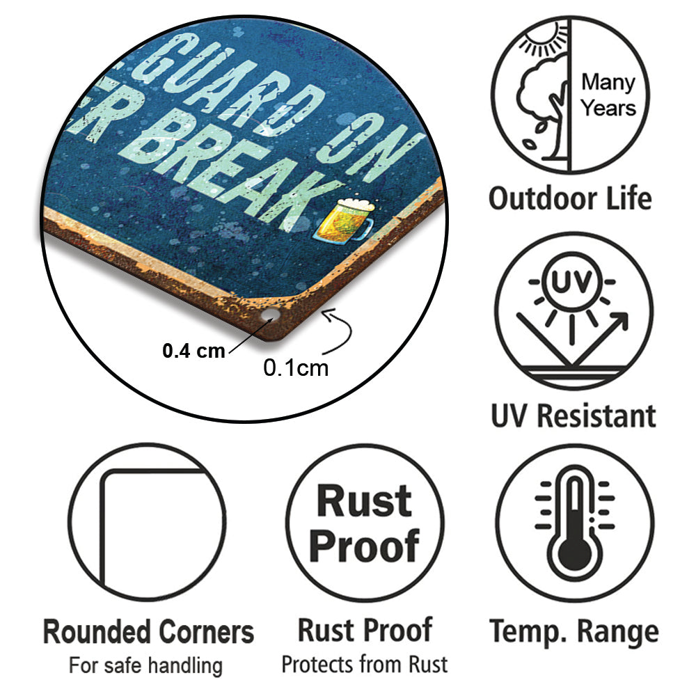 Personalized Pool Side Swim At Your Own Risk Metal Sign