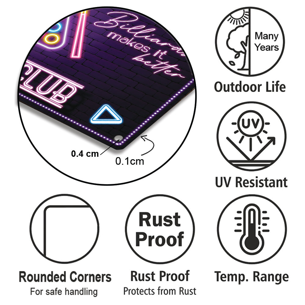 Personalized Billiard Club Life Is Good Billiard Makes It Better Metal Sign