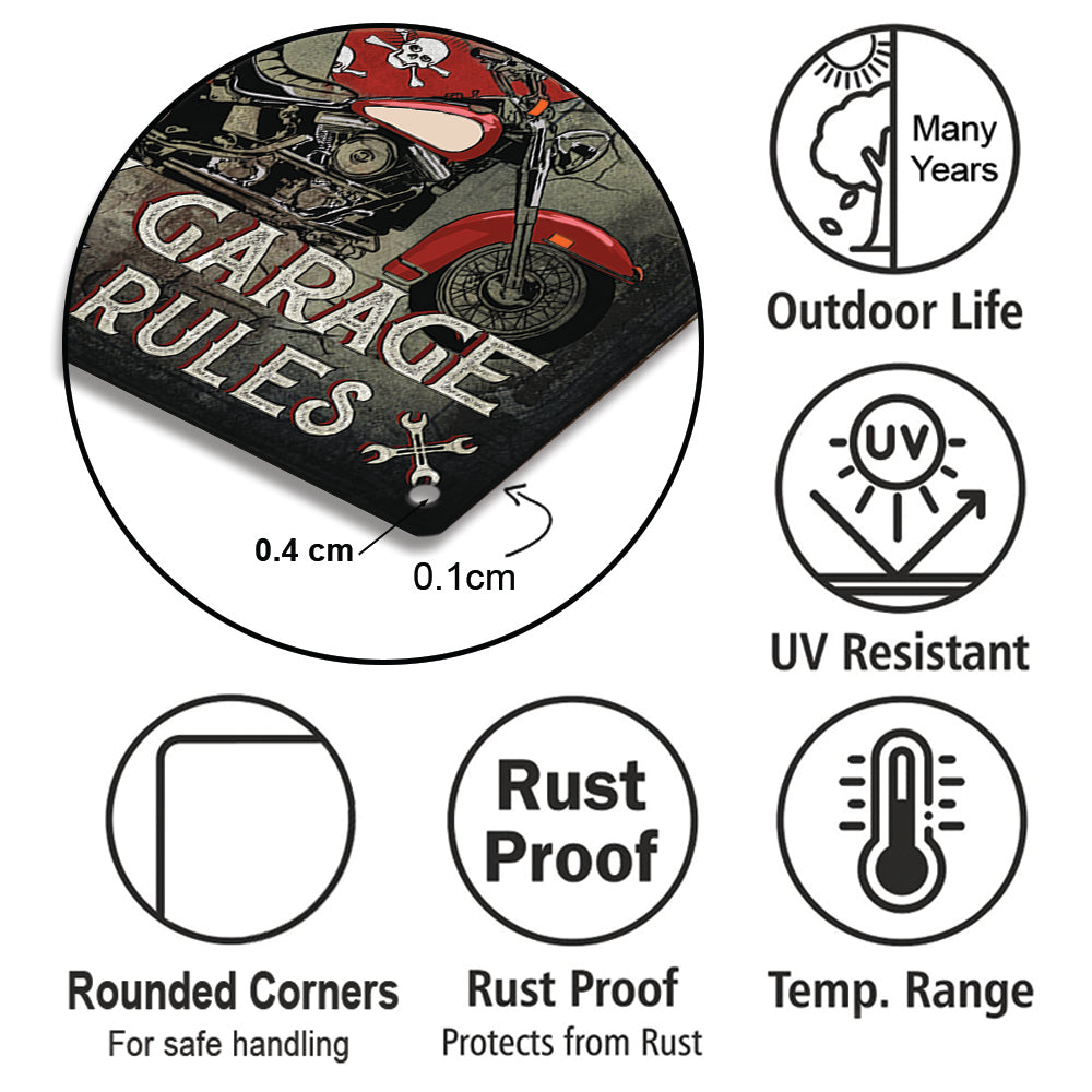 Personalized Dog My Garage My Rules Classic Metal Sign
