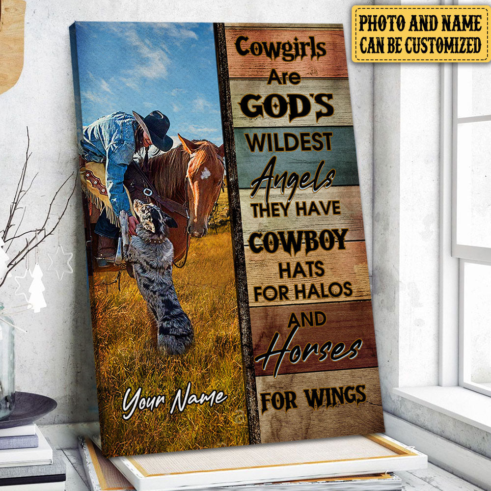 Personalized Cowgirls Are God's Wildest Angels Poster & Canvas