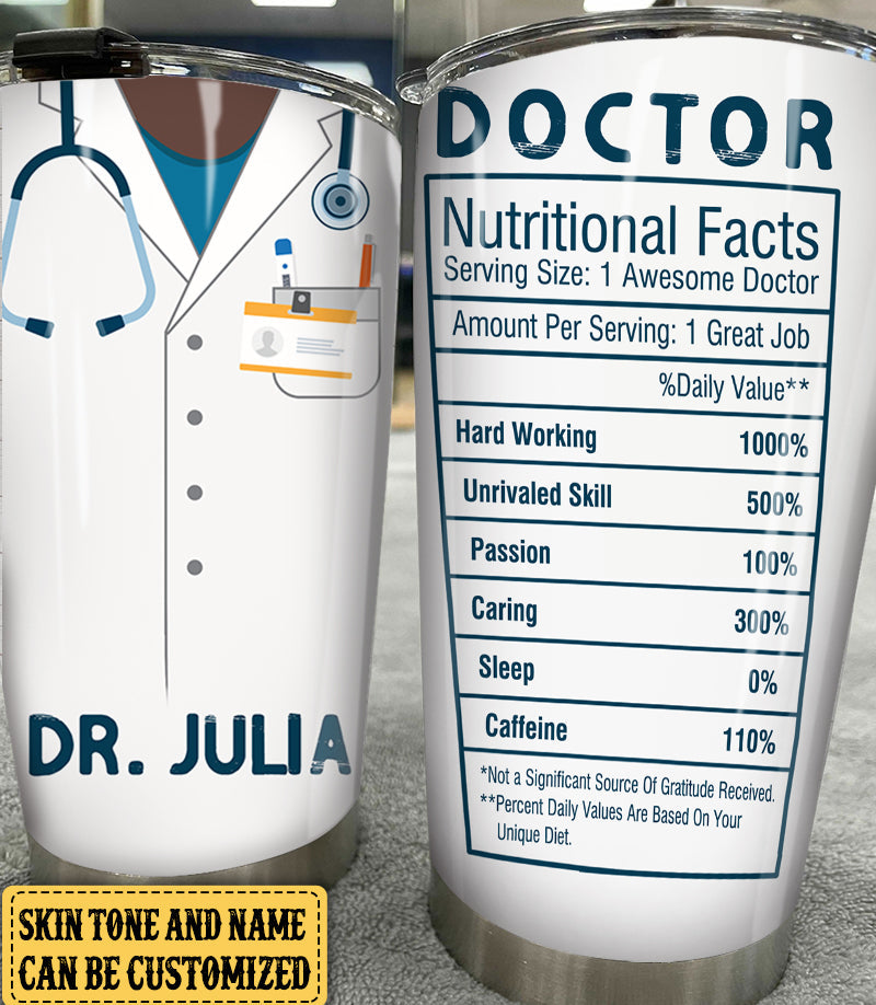 Personalized Doctor Nutritional Facts Tumbler