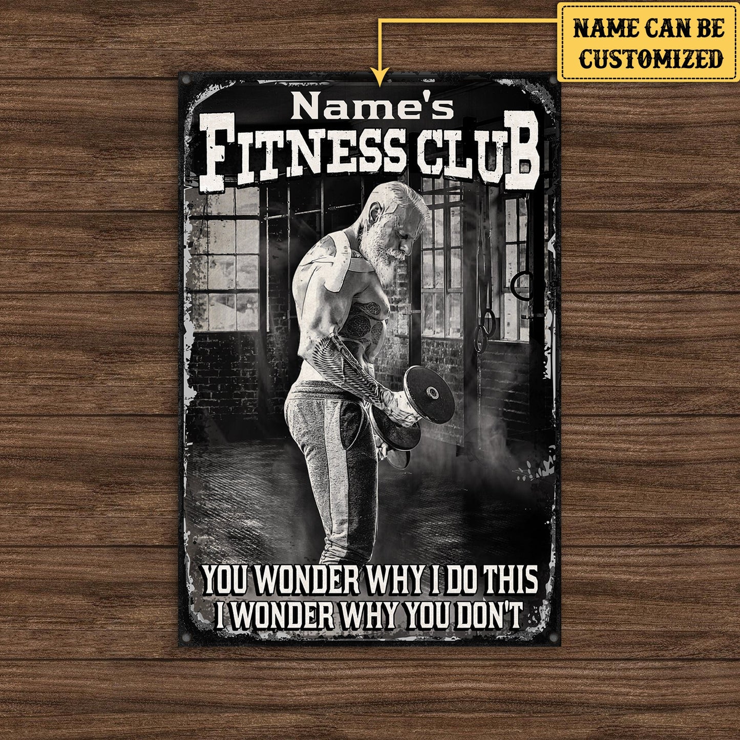 Personalized Fitness Club Metal Sign