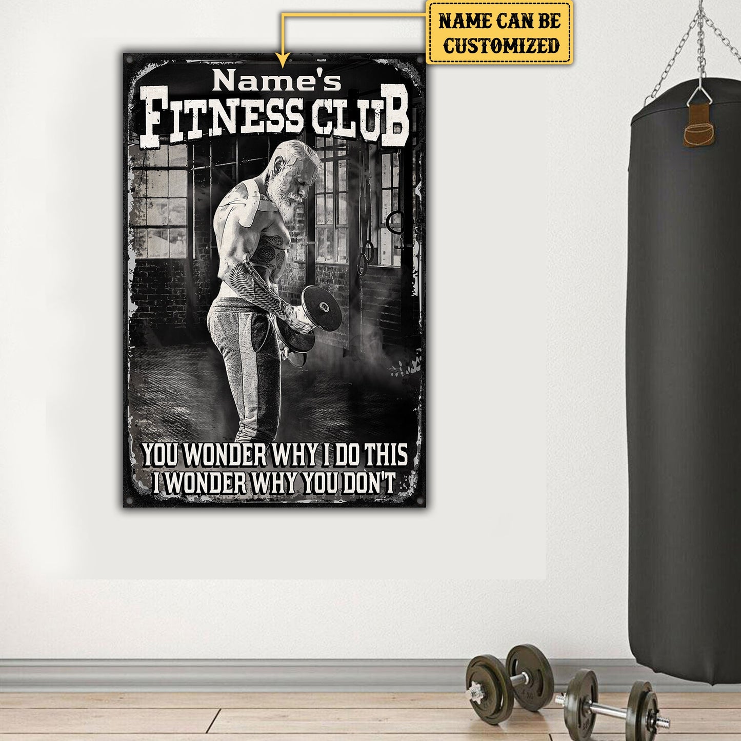 Personalized Fitness Club Metal Sign