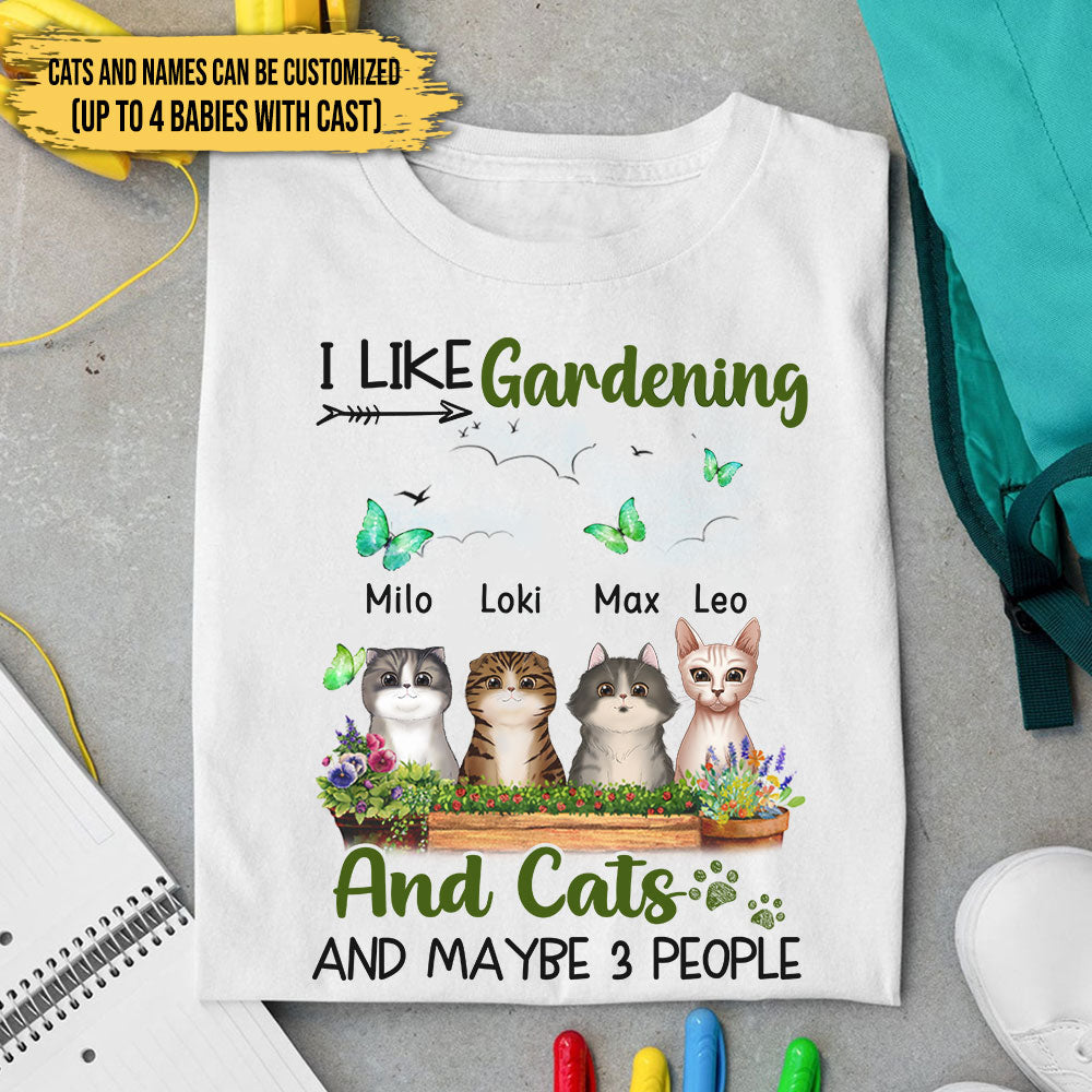 Personalized I Like Garden And Cats Shirt