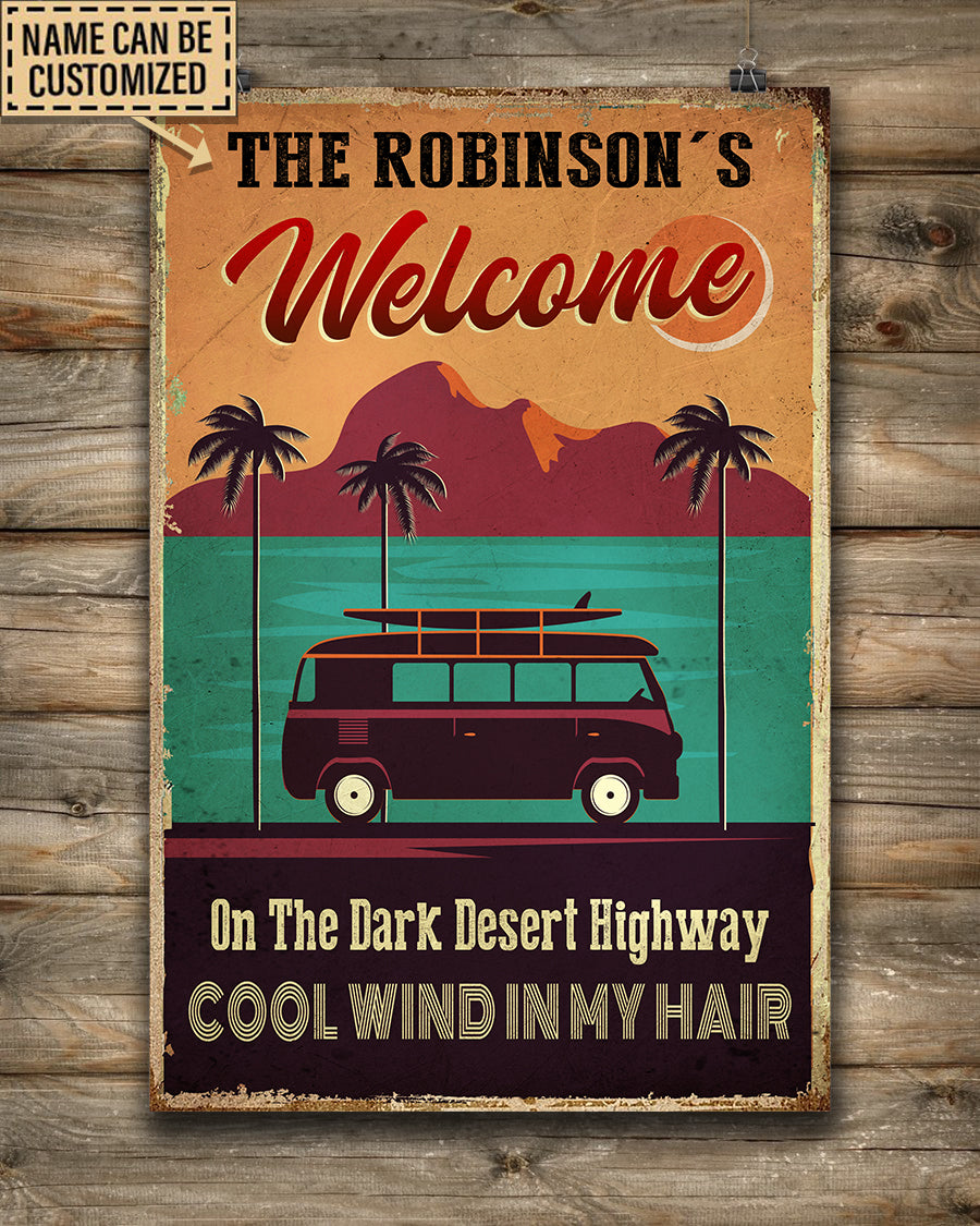Personalized On A Dark Desert Highway Cool Wind In My Hair Car Surfing Poster