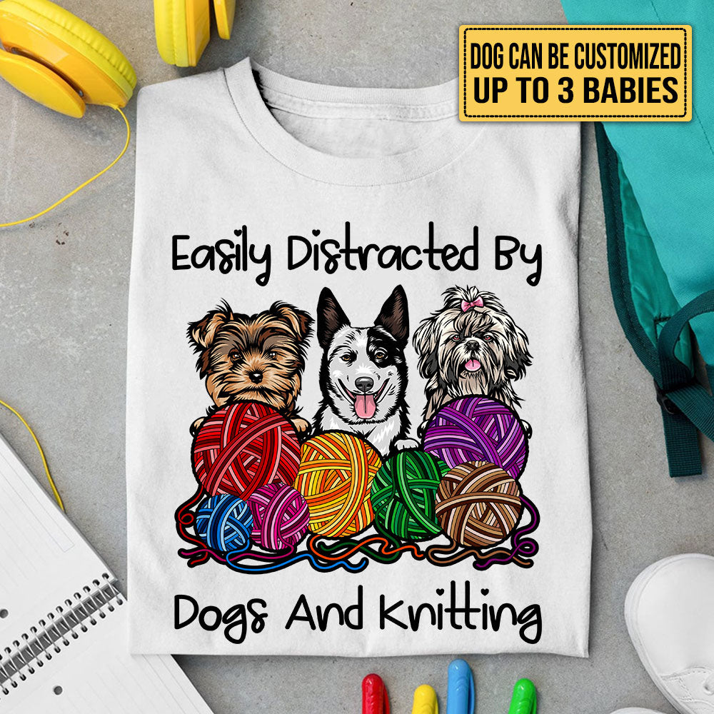 I Like Knitting And Dogs - Personalized Shirt