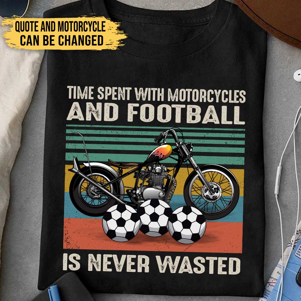 Love Motorcycles And Football - Personalized Shirt