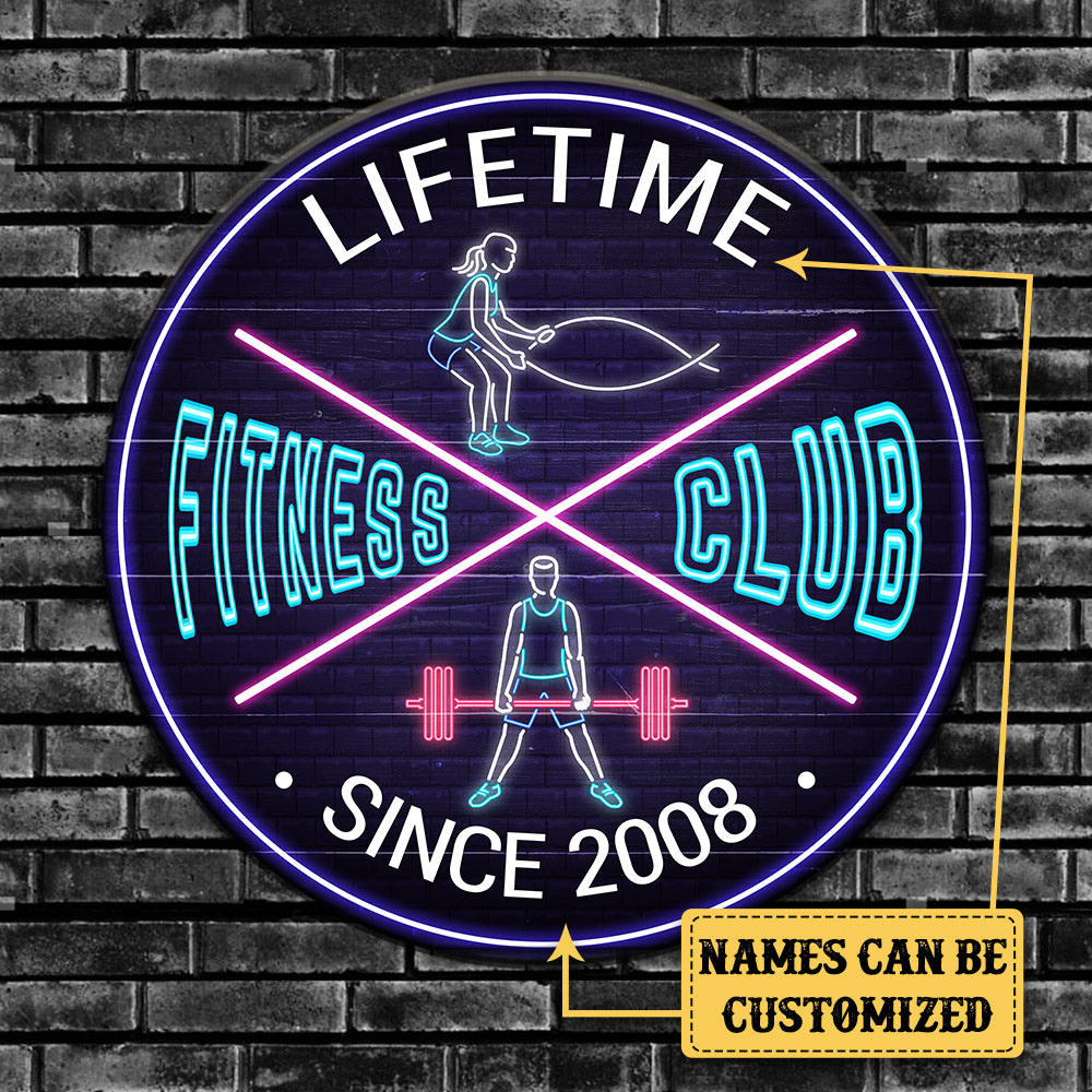 Personalized Fitness Club Pallet Wood Circle Sign