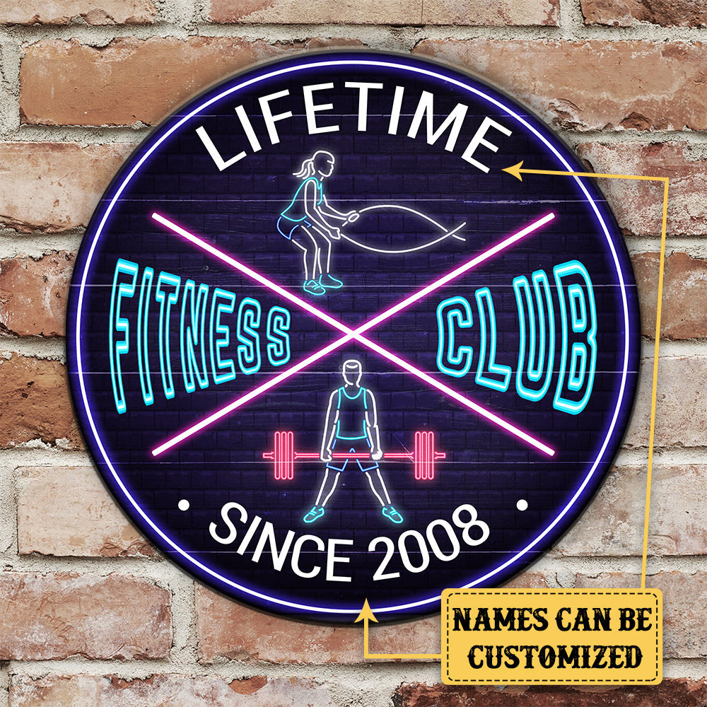 Personalized Fitness Club Pallet Wood Circle Sign