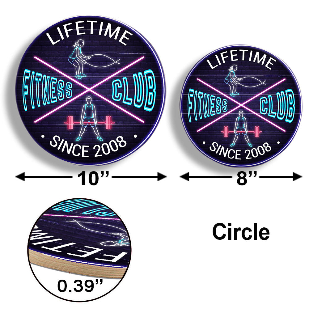 Personalized Fitness Club Pallet Wood Circle Sign