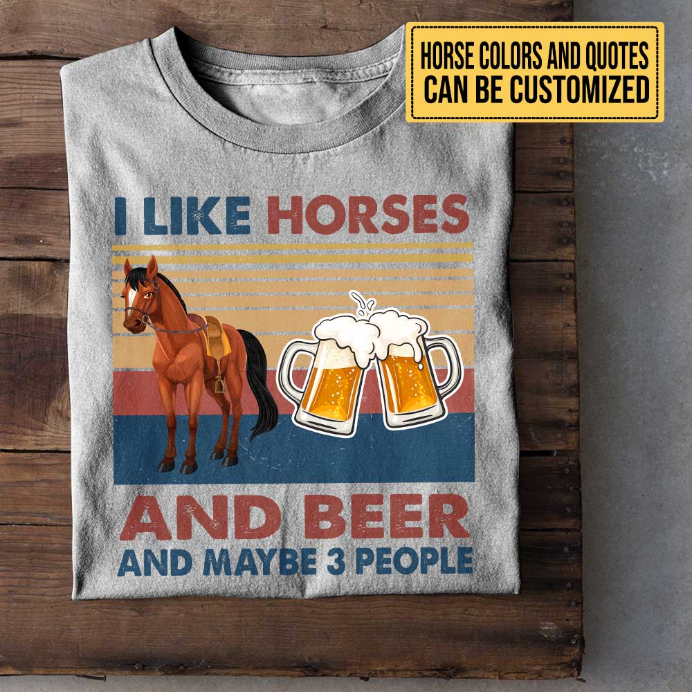 Personalized Like Horses And Beer Shirt