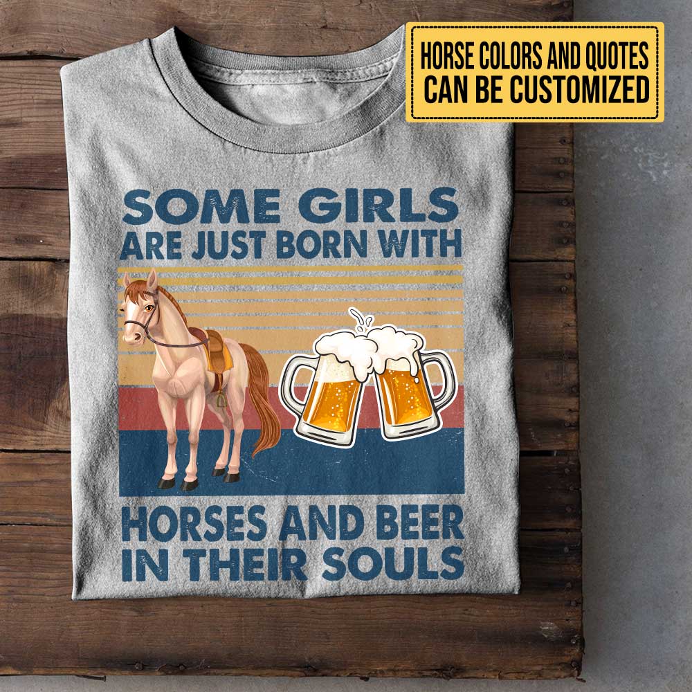 Personalized Like Horses And Beer Shirt