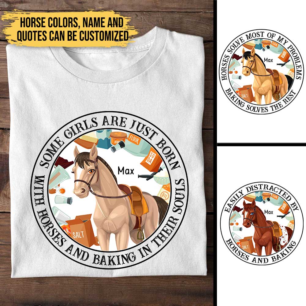 Love Horses And Baking - Personalized Shirt