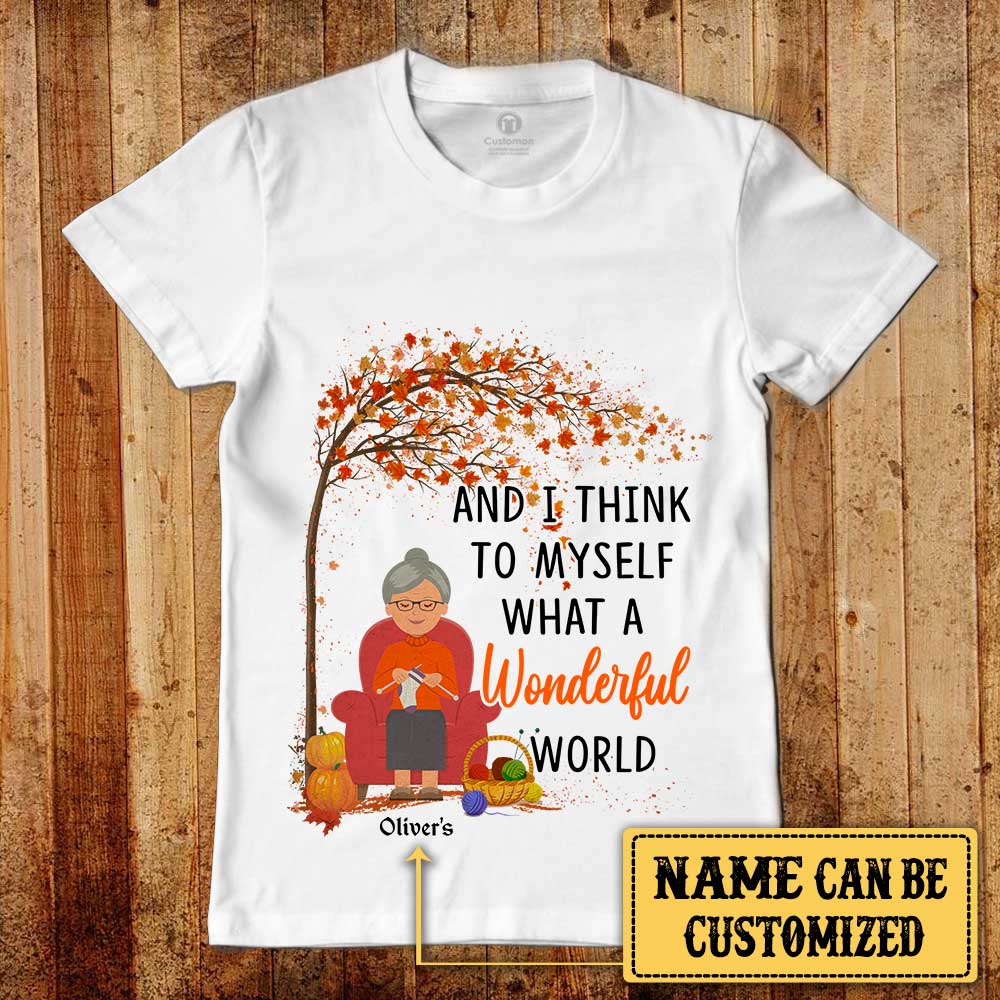 Personalized And I Think To Myself What A Wonderful World Knitting Shirt