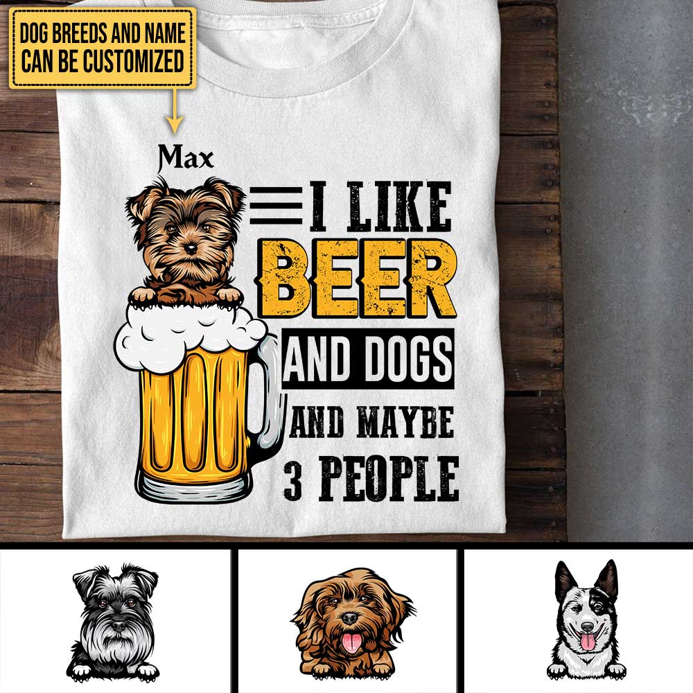 Personalized I Like Beer And Dogs Shirt