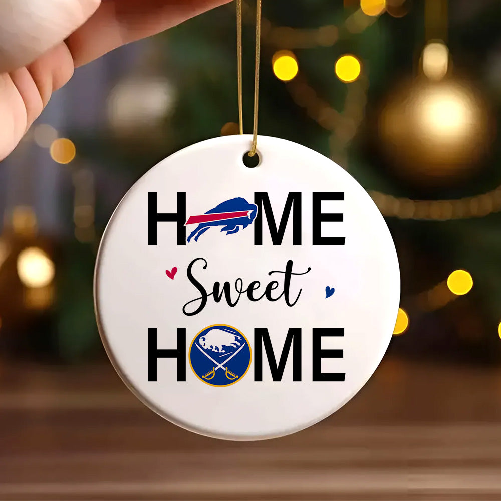 Home Sweet Home Circle Ceramic Ornament - BFLB, BFLSB