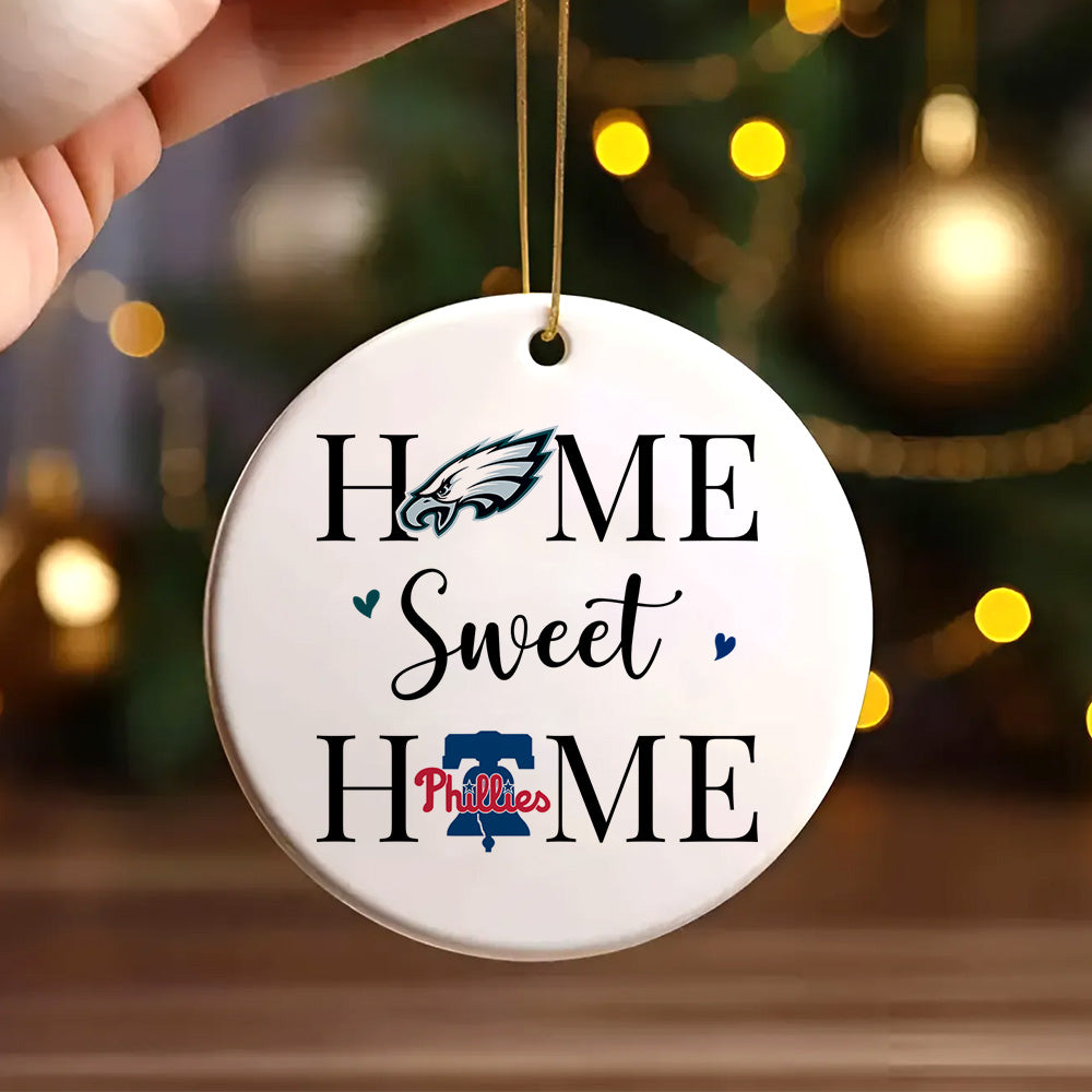 Home Sweet Home Circle Ceramic Ornament - PLDPAEG, PLDPAPL