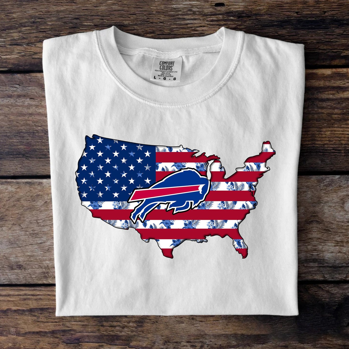American Map Flag Hibiscus Shirt - BFLB