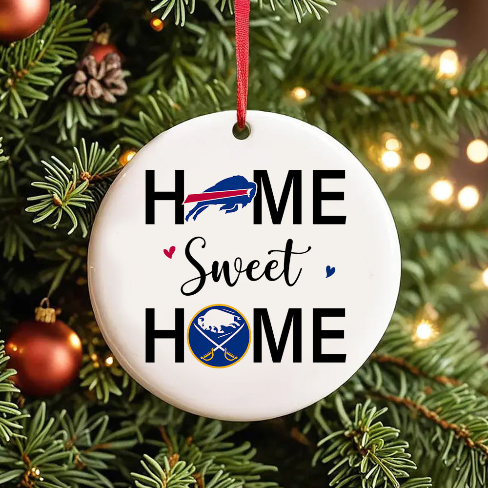 Home Sweet Home Circle Ceramic Ornament - BFLB, BFLSB