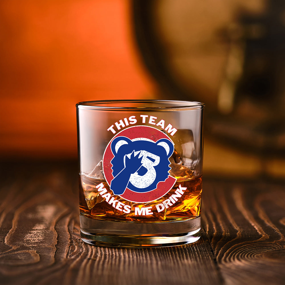 Whiskey Glass - This Team Makes Me Drink (CCGC)