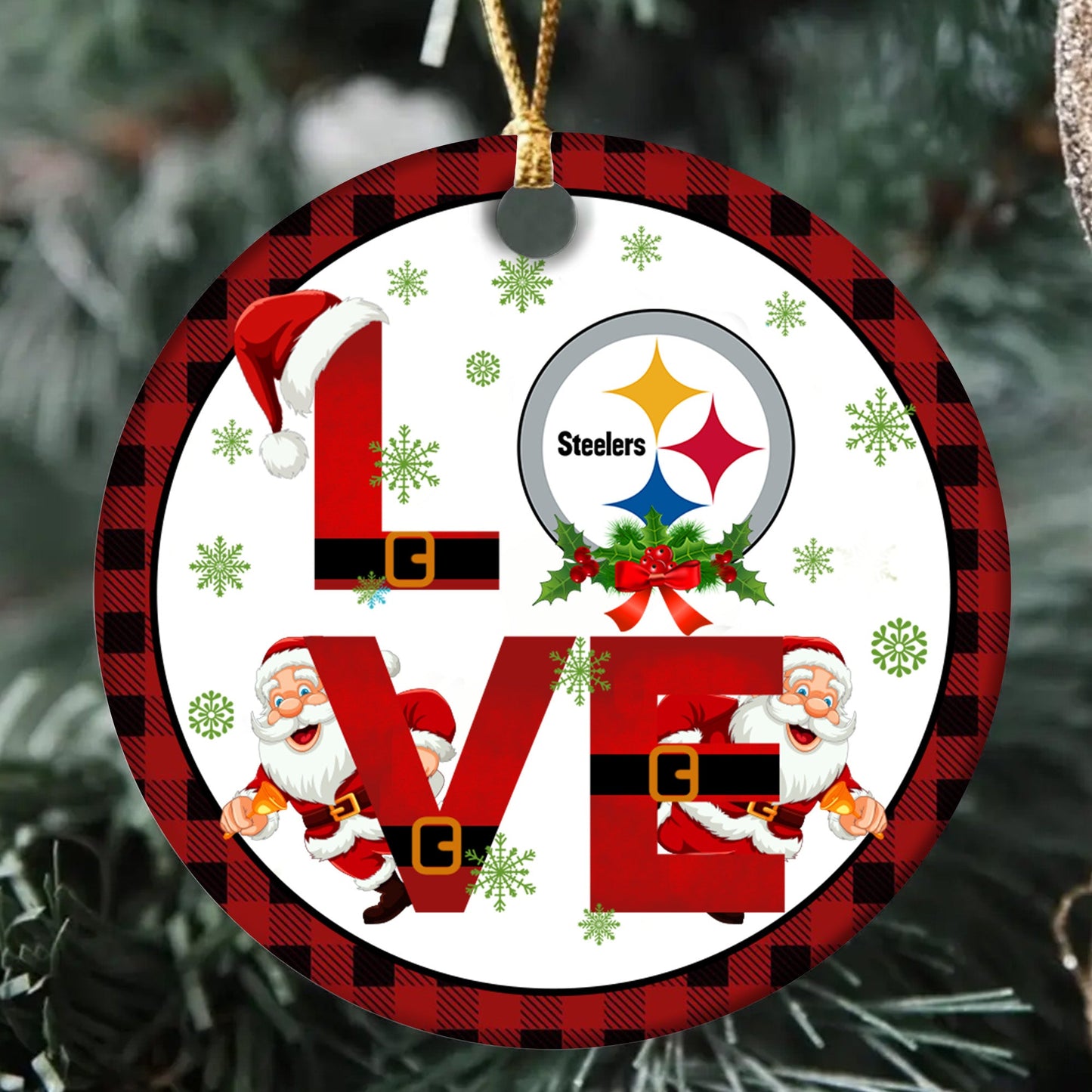 Love Christmas Circle Ceramic Ornament - PBSTL
