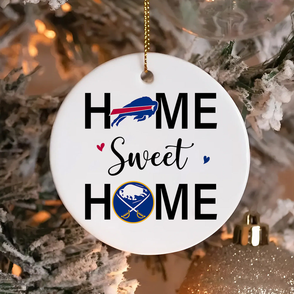 Home Sweet Home Circle Ceramic Ornament - BFLB, BFLSB