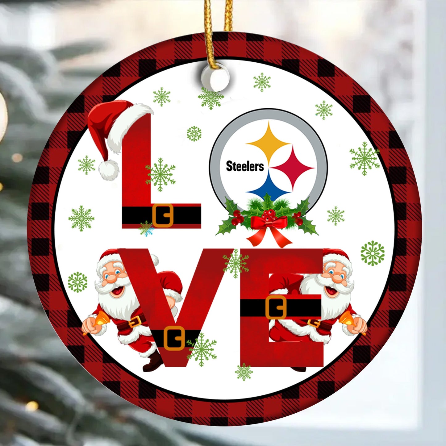 Love Christmas Circle Ceramic Ornament - PBSTL