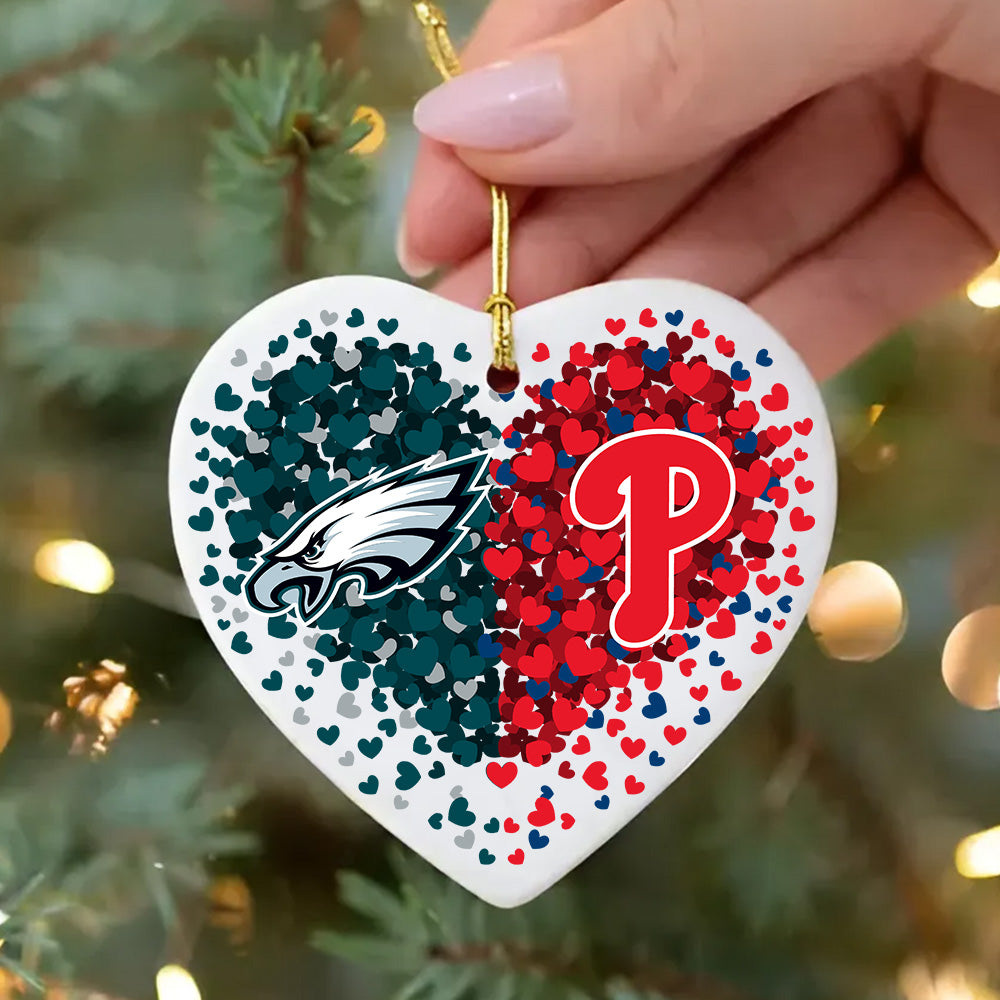 Heart Ceramic Ornament - Heart Printed
