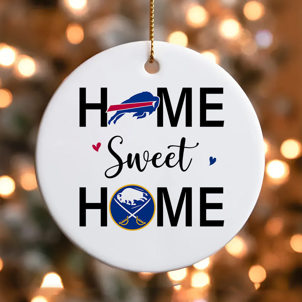 Home Sweet Home Circle Ceramic Ornament - BFLB, BFLSB