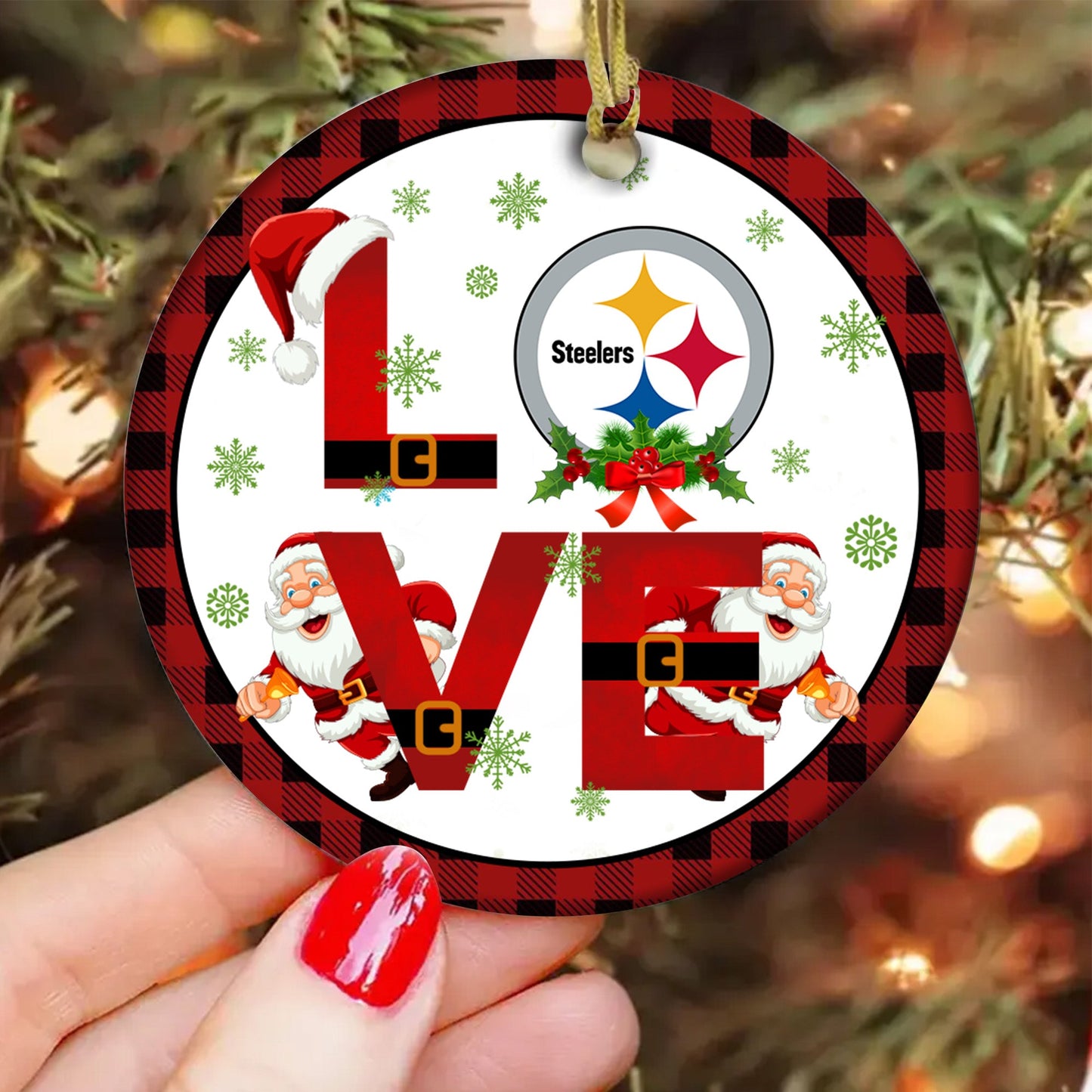 Love Christmas Circle Ceramic Ornament - PBSTL