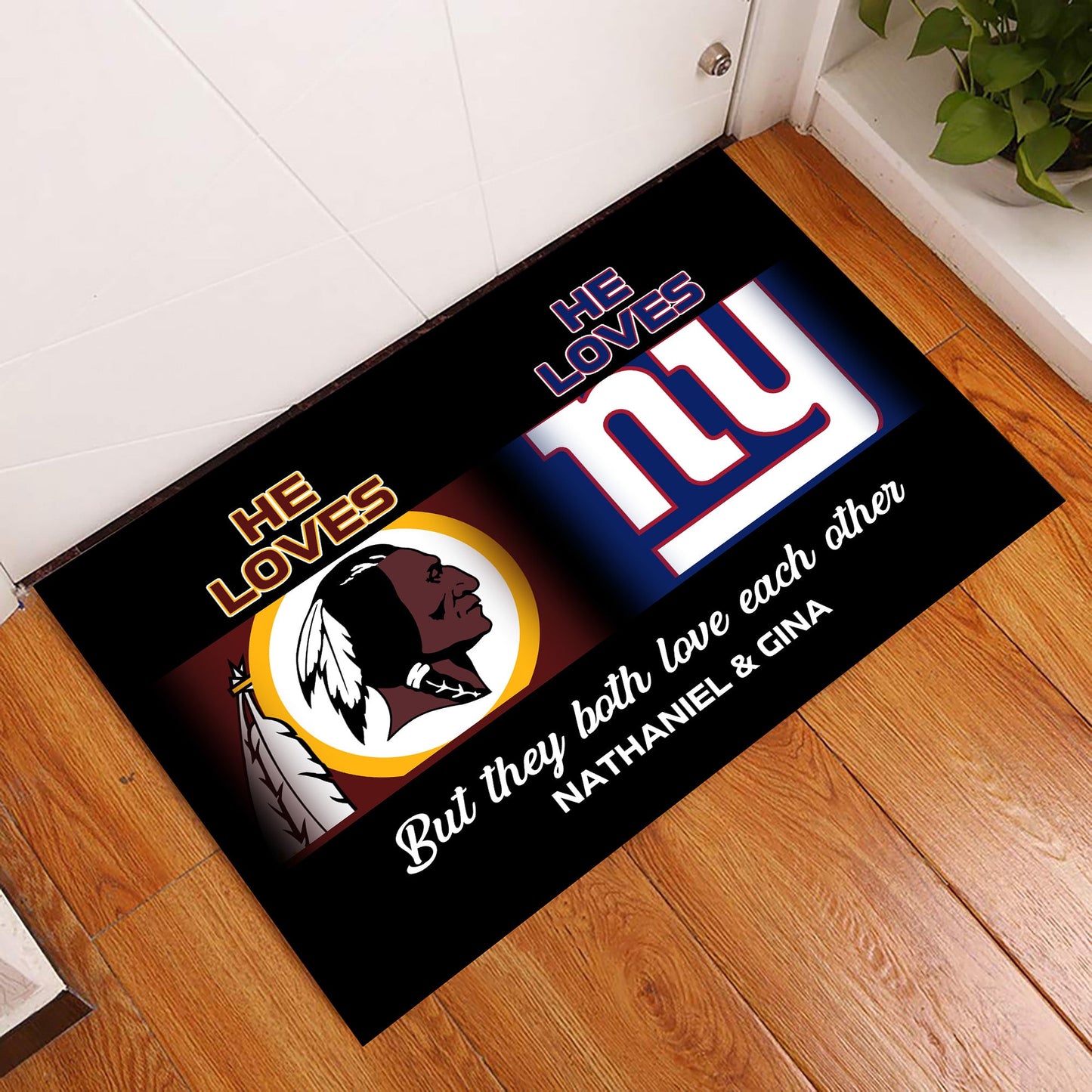 He Loves She Loves Doormat - Anti Slip Indoor Doormat for Nathaniel Edelen