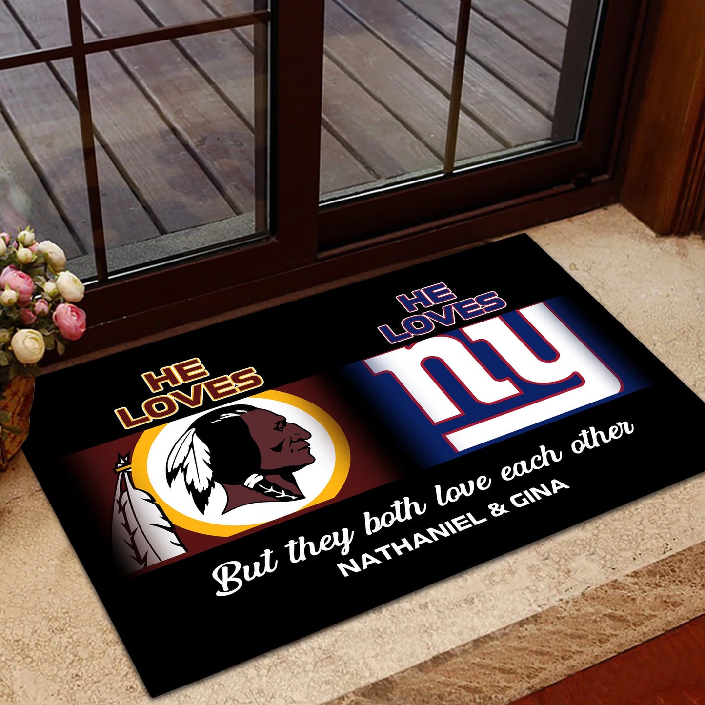 He Loves She Loves Doormat - Anti Slip Indoor Doormat for Nathaniel Edelen