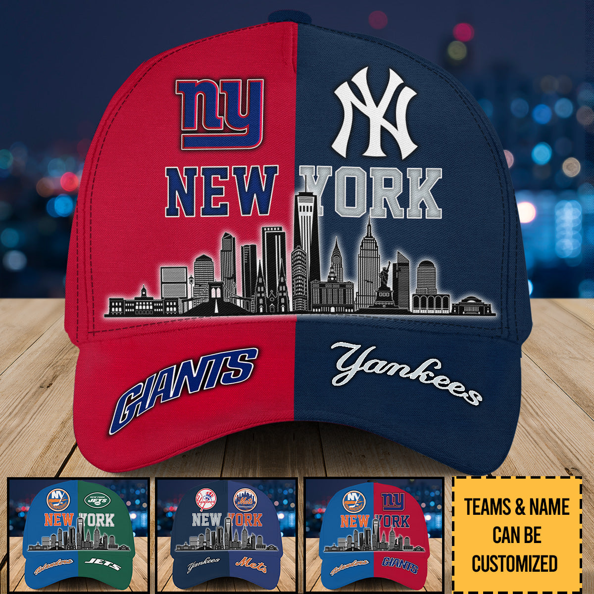 Teams New York Skyline Classic Cap - Customized Classic Cap