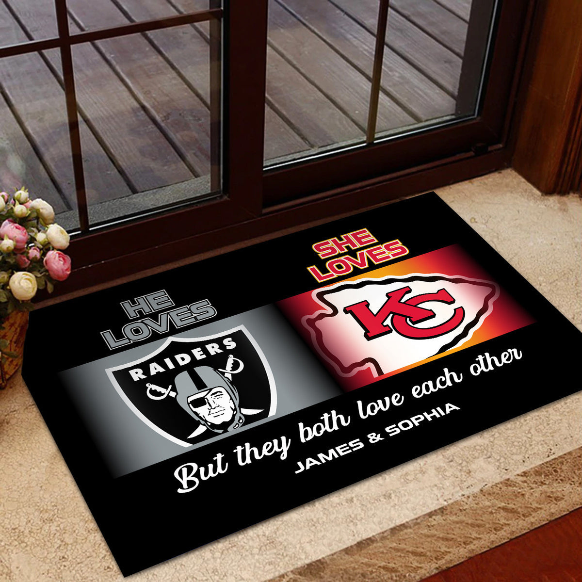 He Loves, She Loves - Customized Doormat - Anti Slip Indoor Doormat (clt)