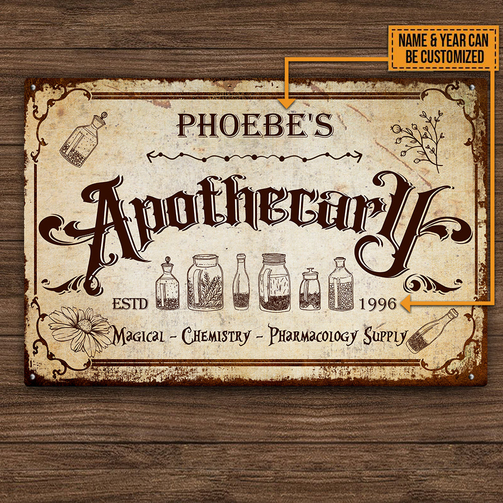 Personalized Apothecary Classic Metal Sign