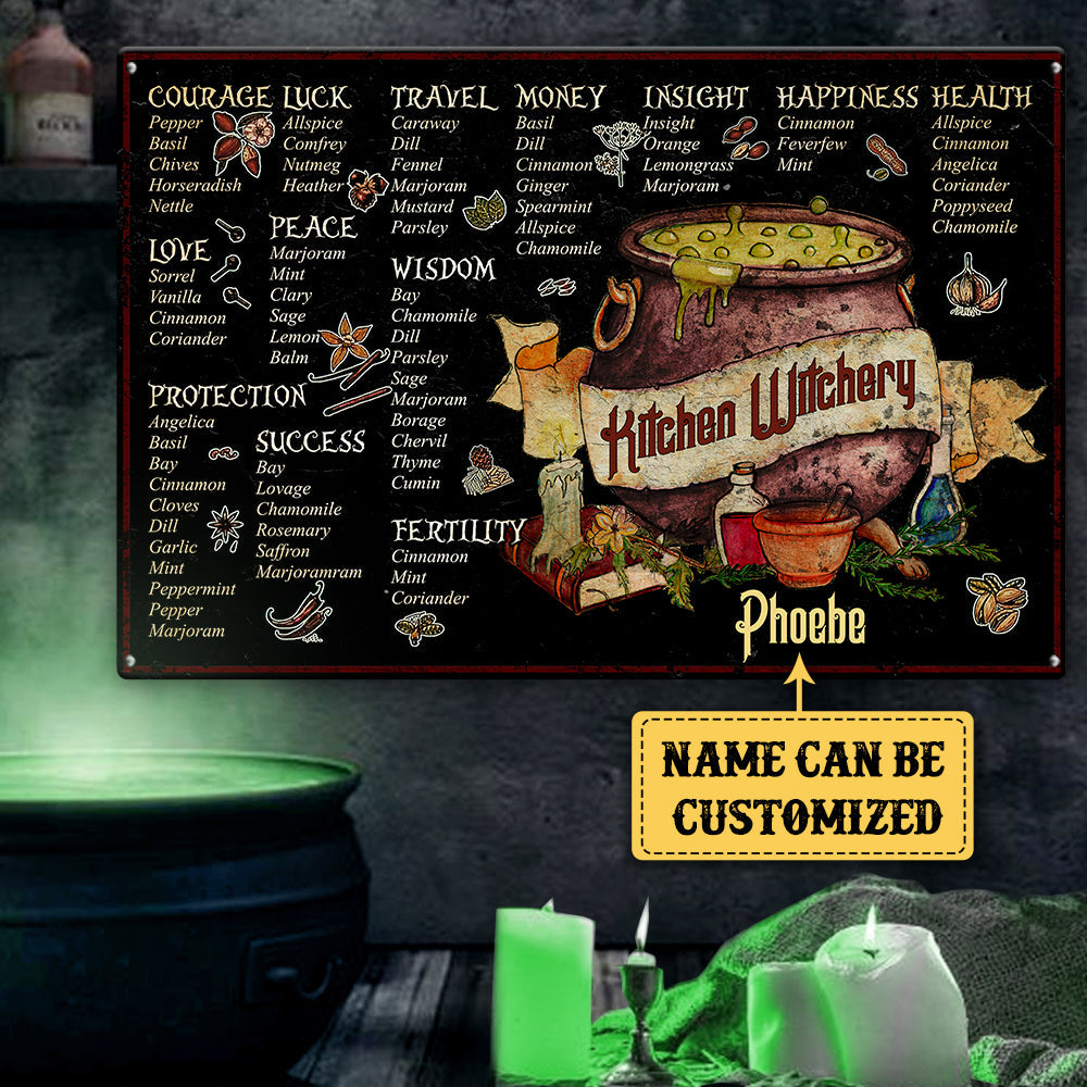 Personalized Kitchen Witchery Classic Metal Sign